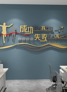 公司形象励志标语高级感企业文化会议办公室背景墙面装饰布置团队