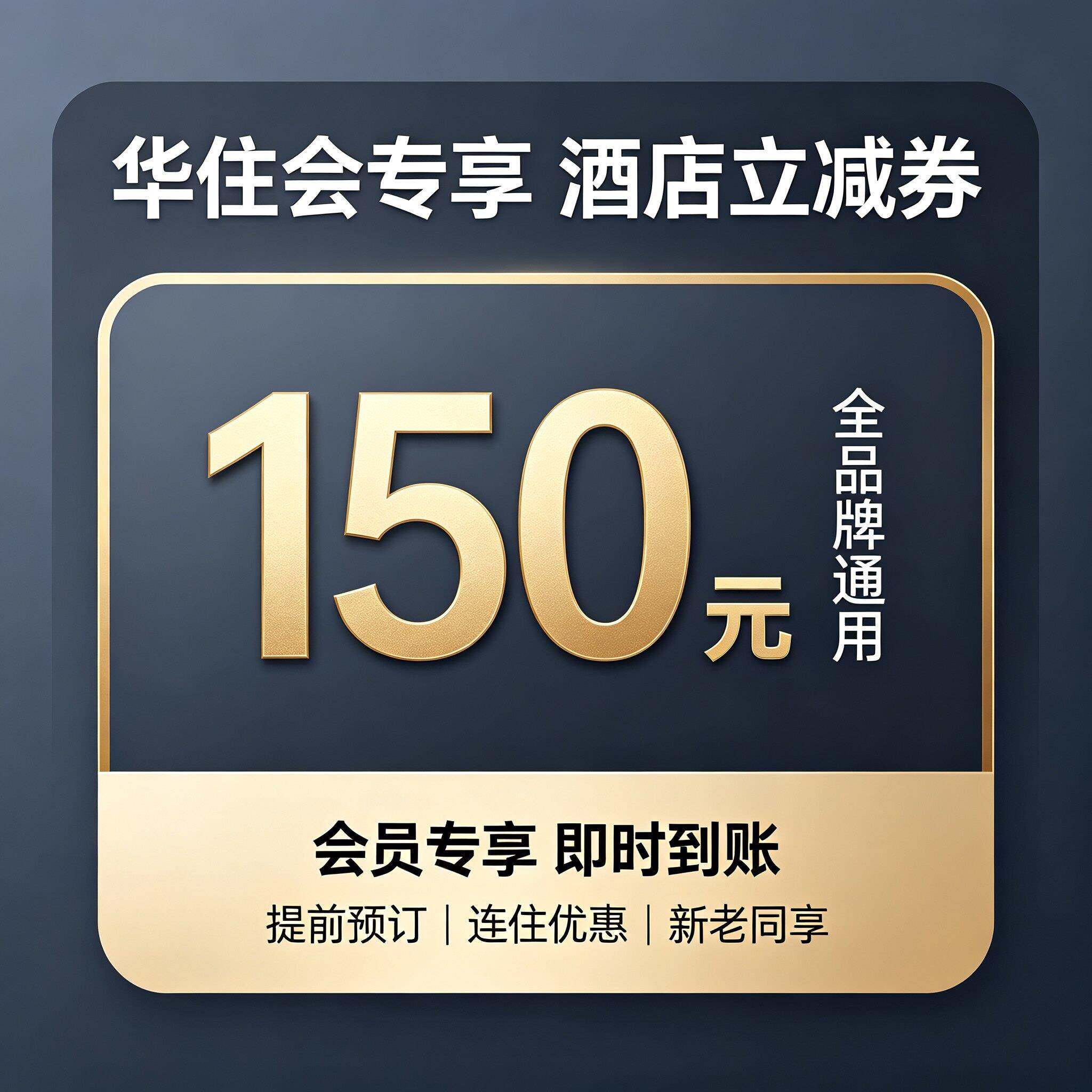 华住优惠5折华住店华住优惠券早券餐券全国酒店酒抵扣券会秒发货