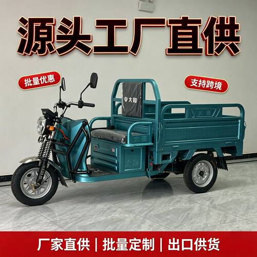 新款电动三轮车拉人送货代步车外贸出口支持跨境工厂直销
