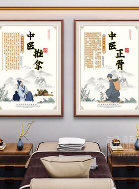 中医养生馆挂画望闻问切理疗调理壁画中医文化推拿医院牌匾装饰画