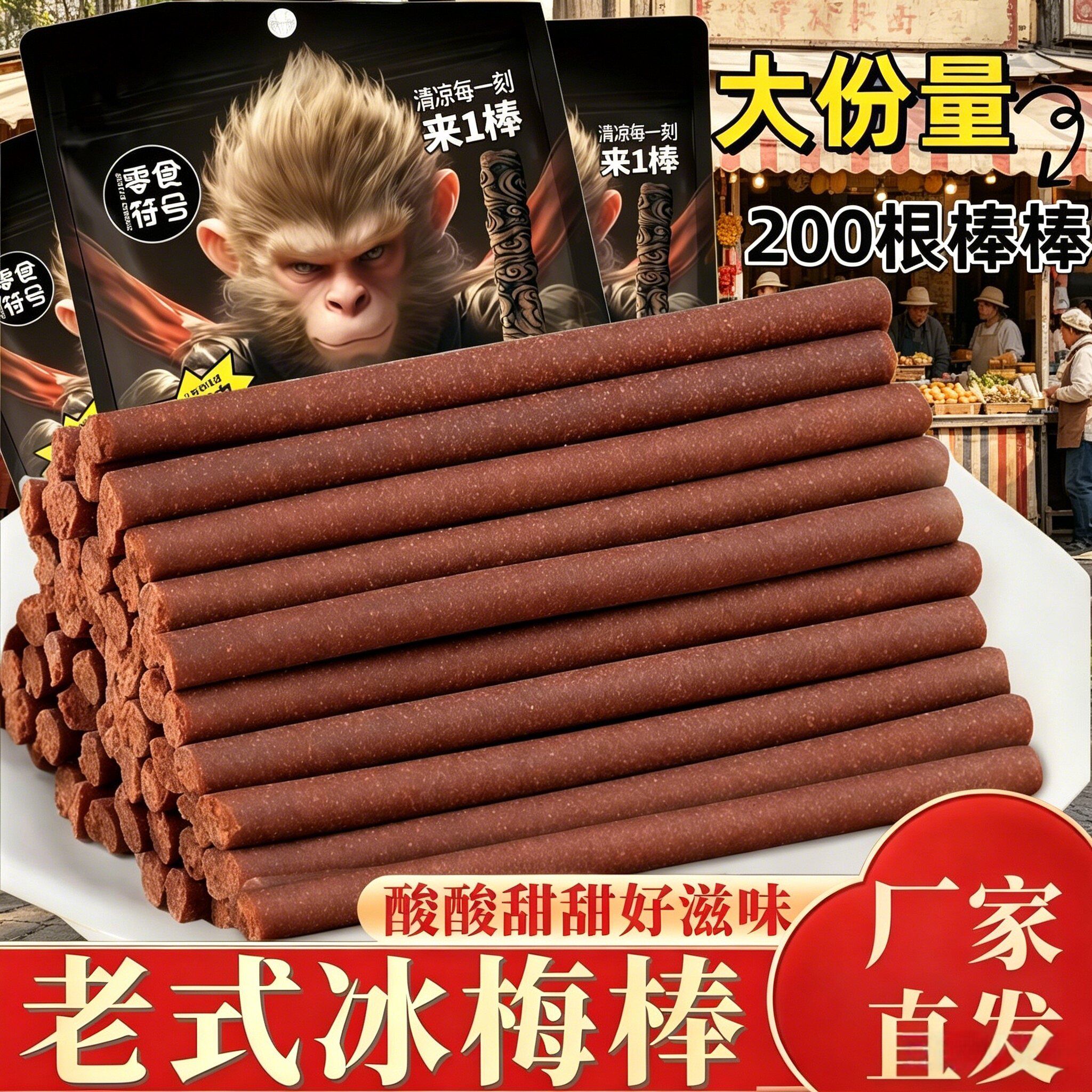 冰梅棒酸梅棒怀旧话梅棒零食