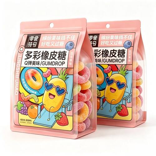 酸砂软糖混合口味酸甜橡皮糖零食