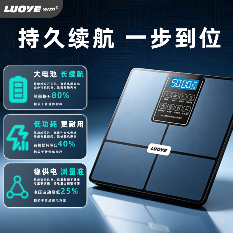罗也精准充电家用体脂秤