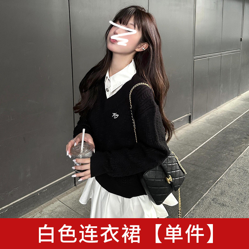 早秋小个子搭配连衣裙子女2026新款高级感毛衣衬衫裙