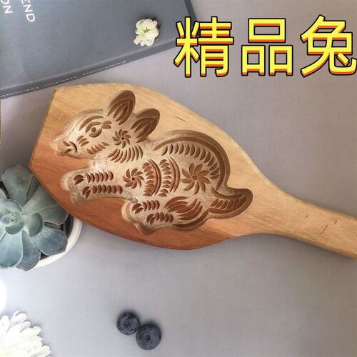 梨木手工雕刻十二生肖兔虎模模梨木点心饼干糕点面食面点烘焙模具