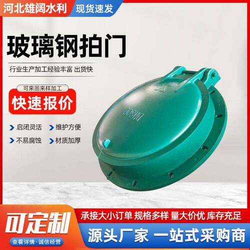玻璃钢拍门管道止回阀污水处理浮箱式水利自控厂家防倒灌钢制拍门