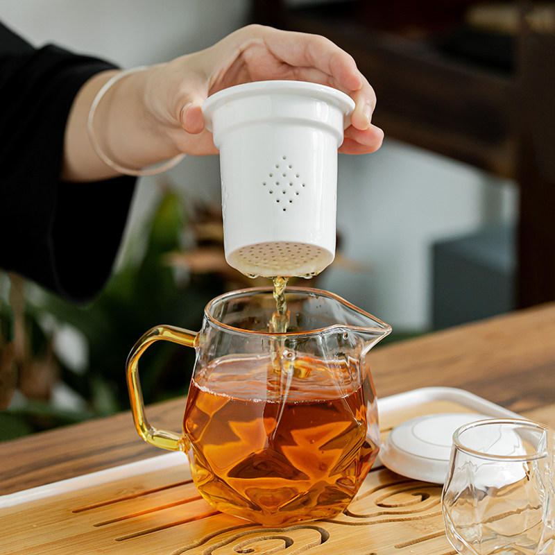 耐高温玻璃茶壶陶瓷过滤内胆不锈钢网隔单壶红茶功夫茶具杯子套装