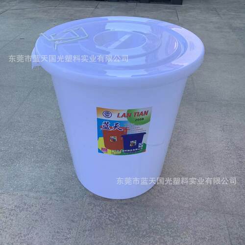 加厚红色塑料桶带盖带铁耳塑料胶桶红色塑胶桶圆形大白桶红色65L