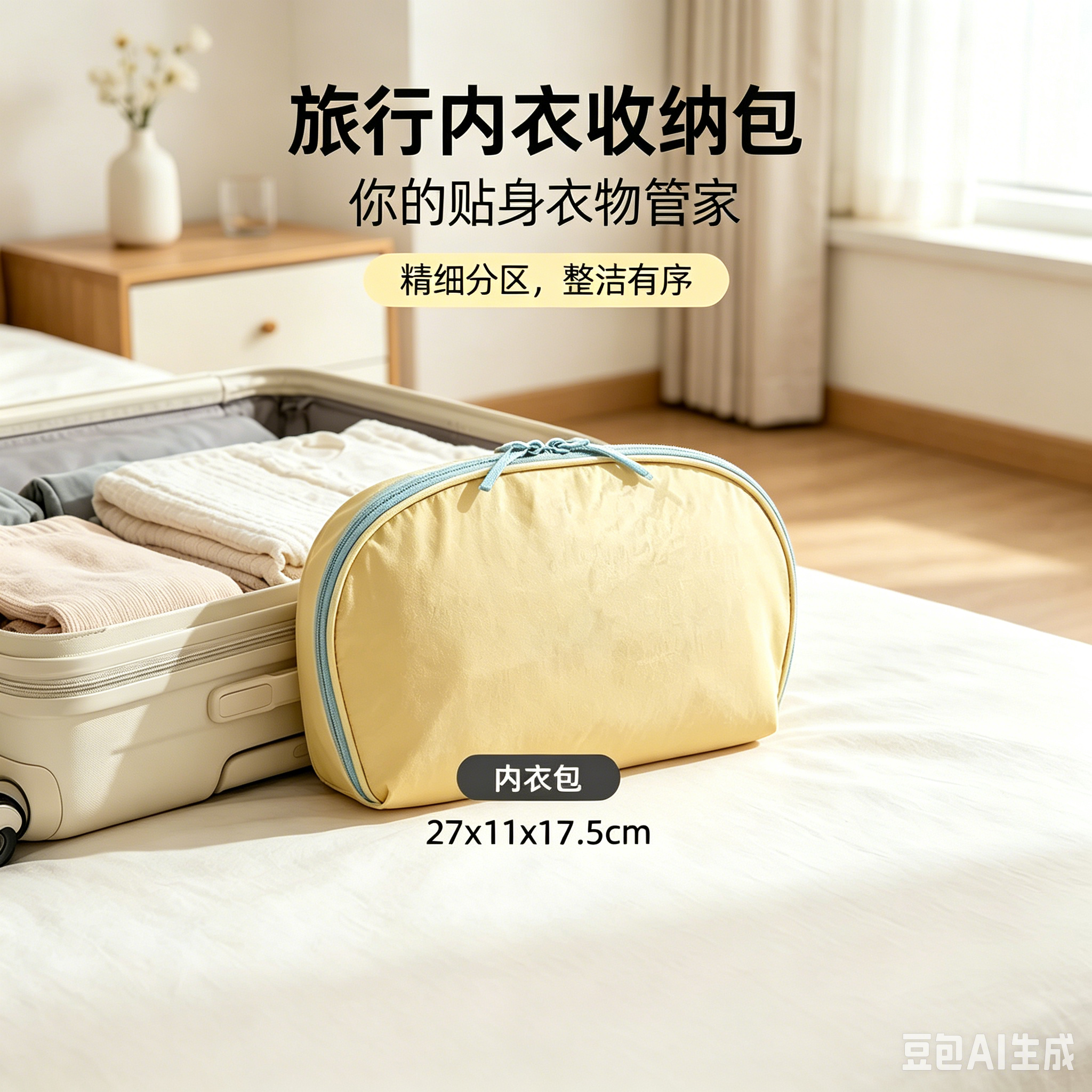 内衣收纳包旅行便携内裤袜子收纳袋三合一旅游装贴身衣物专用MD2