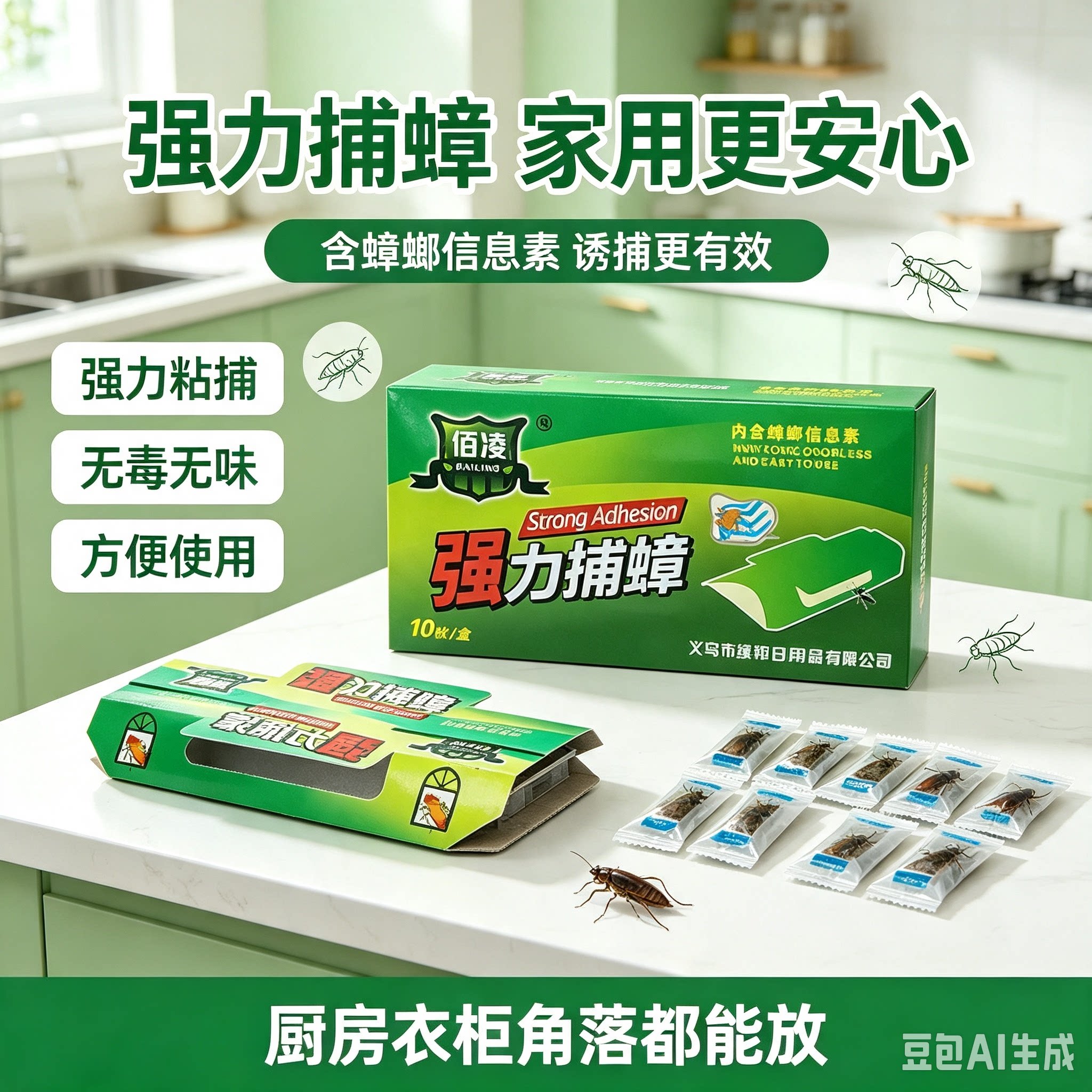 【官方正品】蟑螂捕捉屋家用灭除蟑螂屋强力粘贴捕捉灭蟑神器xy