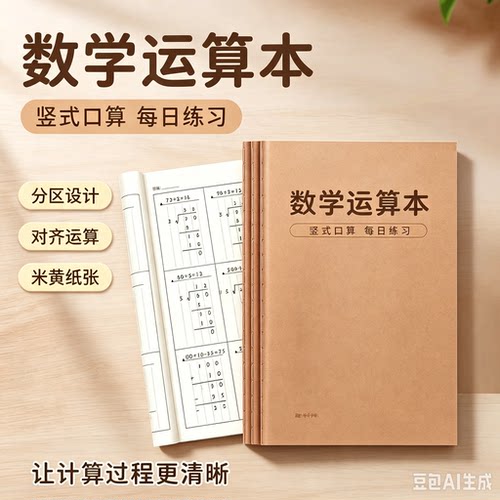 数学运算本珠算本小学生专用竖式加减法乘除法数位书写数学计算HQ
