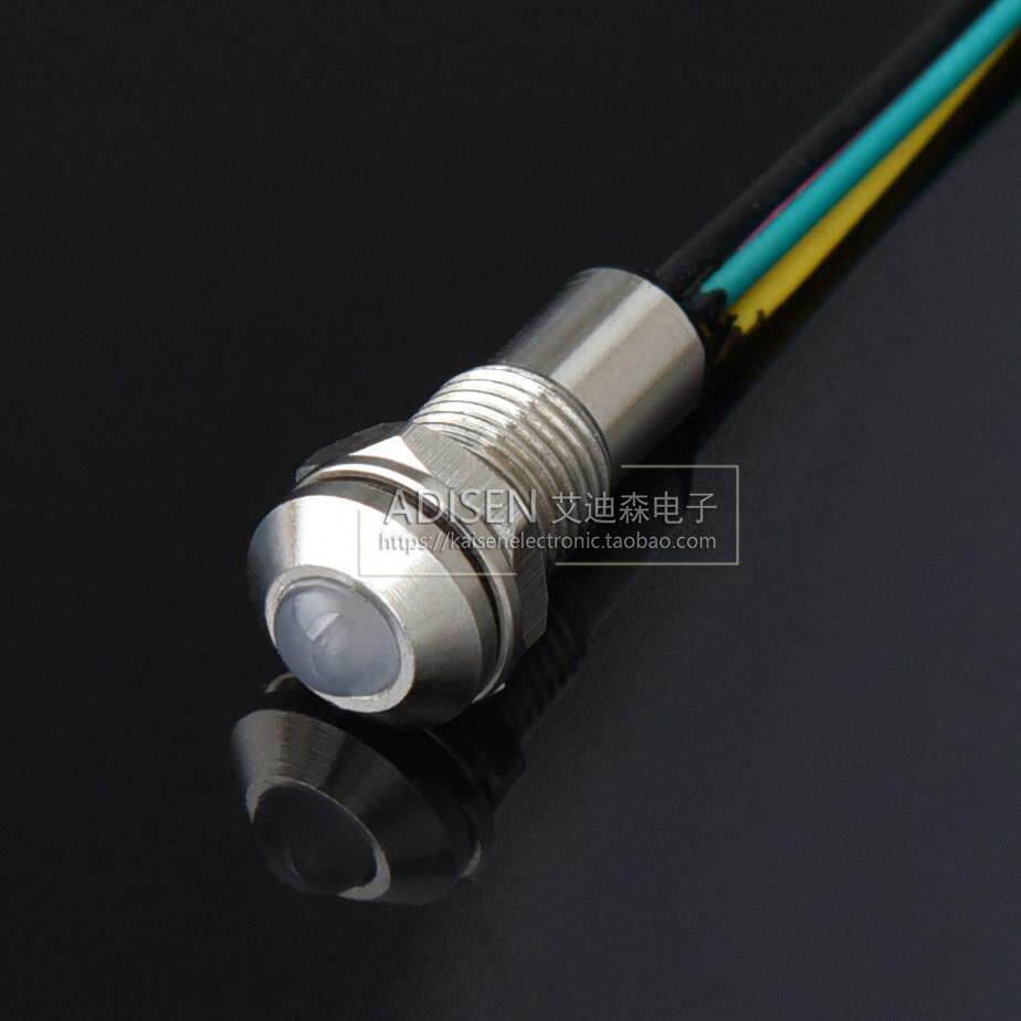 ADP8A-2C 5V6V 220V共阳红绿黄8mm 三色双色金属全防水IP67指示灯