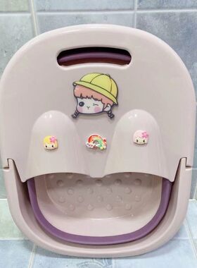 卡通可折叠塑料儿童泡脚桶可爱男宝宝按摩小号洗脚盆女孩家用宿舍