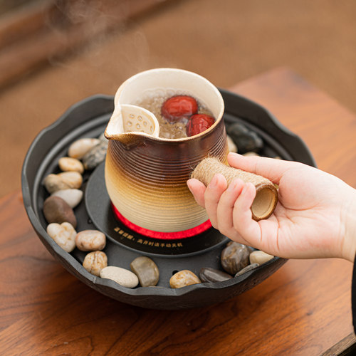 围炉煮茶电陶炉家用室内电陶煮茶器煮茶炉烤奶罐罐茶壶烤茶炉套装