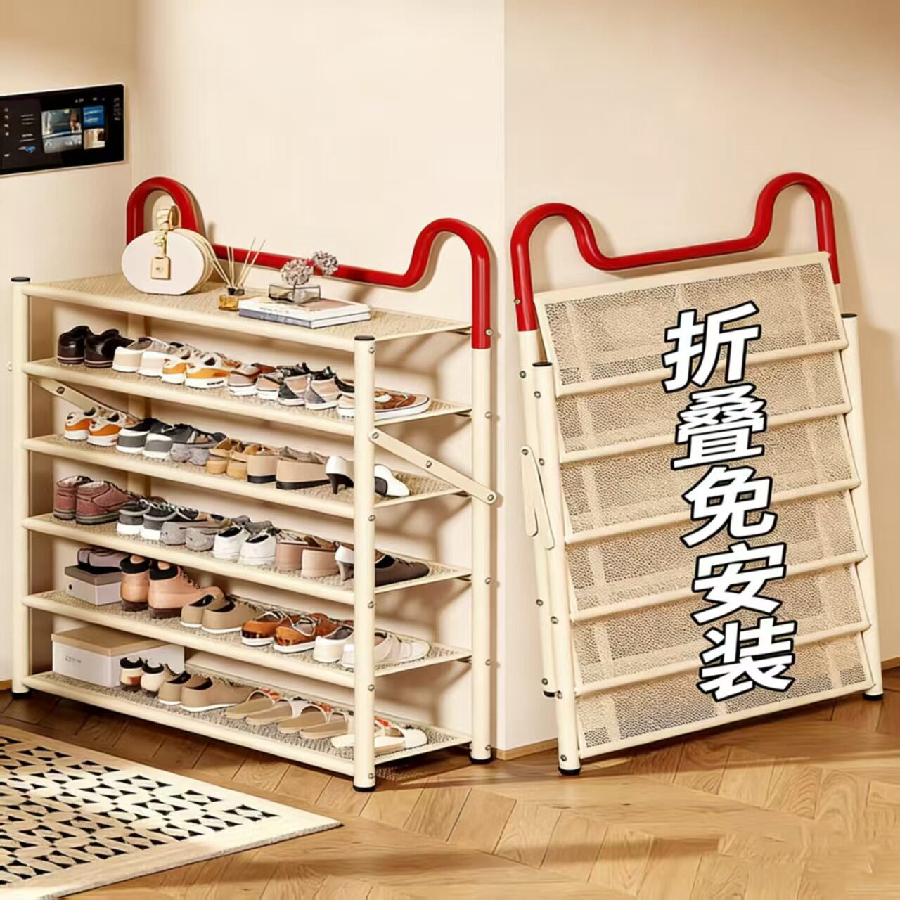 免安装鞋架多层家用门口入户鞋柜可折叠简易鞋子收纳架置物架