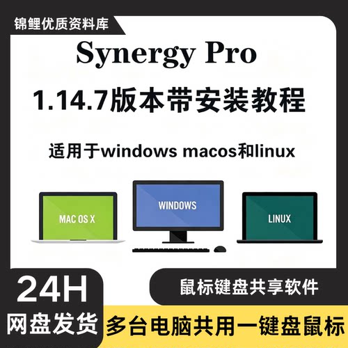 Synergy Pro v1.14.7 键盘鼠标共享切换控制屏幕激活码在线密钥