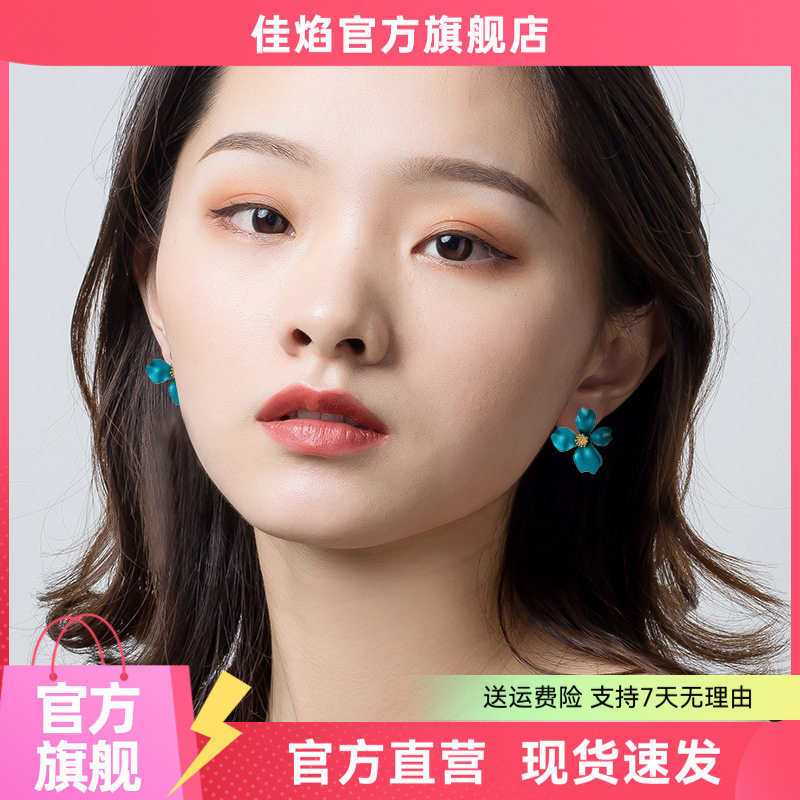 红色复古耳环女银针夏款