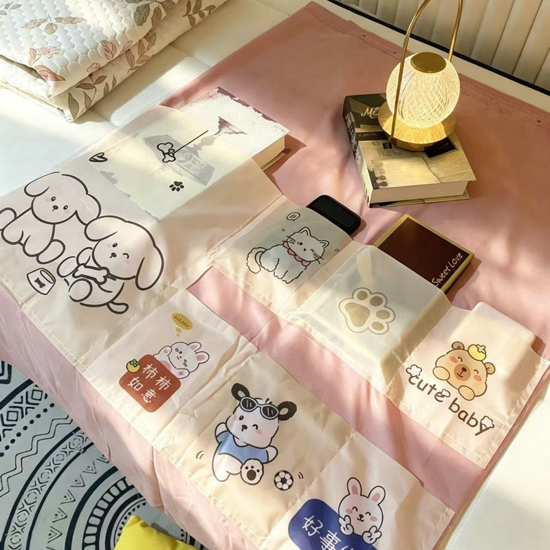 学生宿舍靠墙口袋帘布帘收纳袋挂床幔