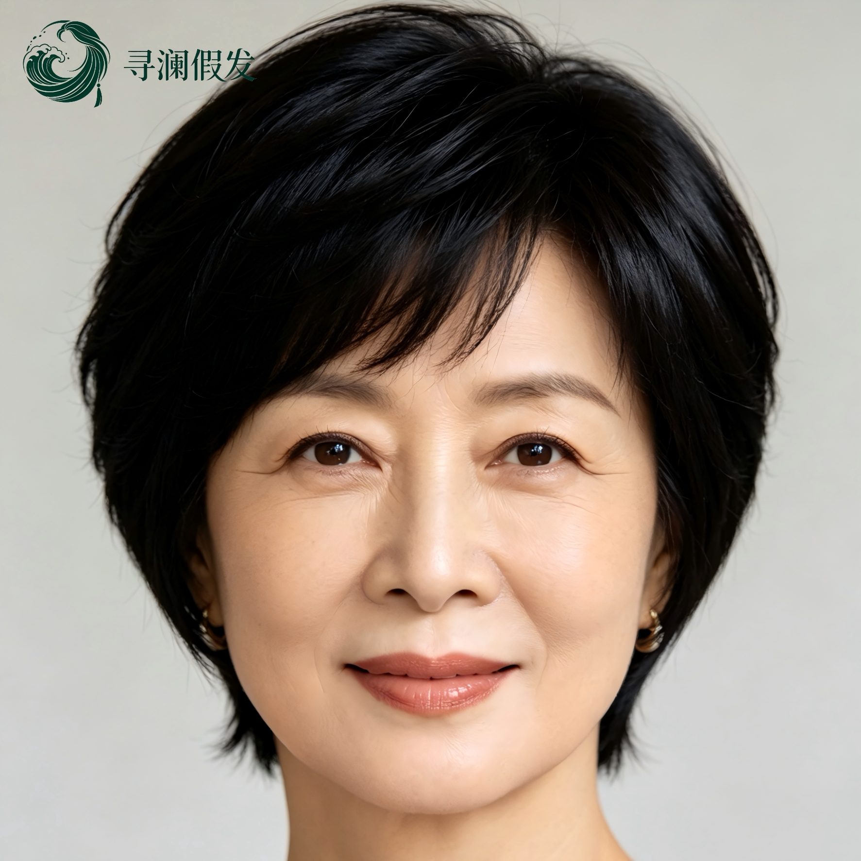软糯松弛风中老年女士短发假发全真人发自然蓬松轻薄透气妈妈头套