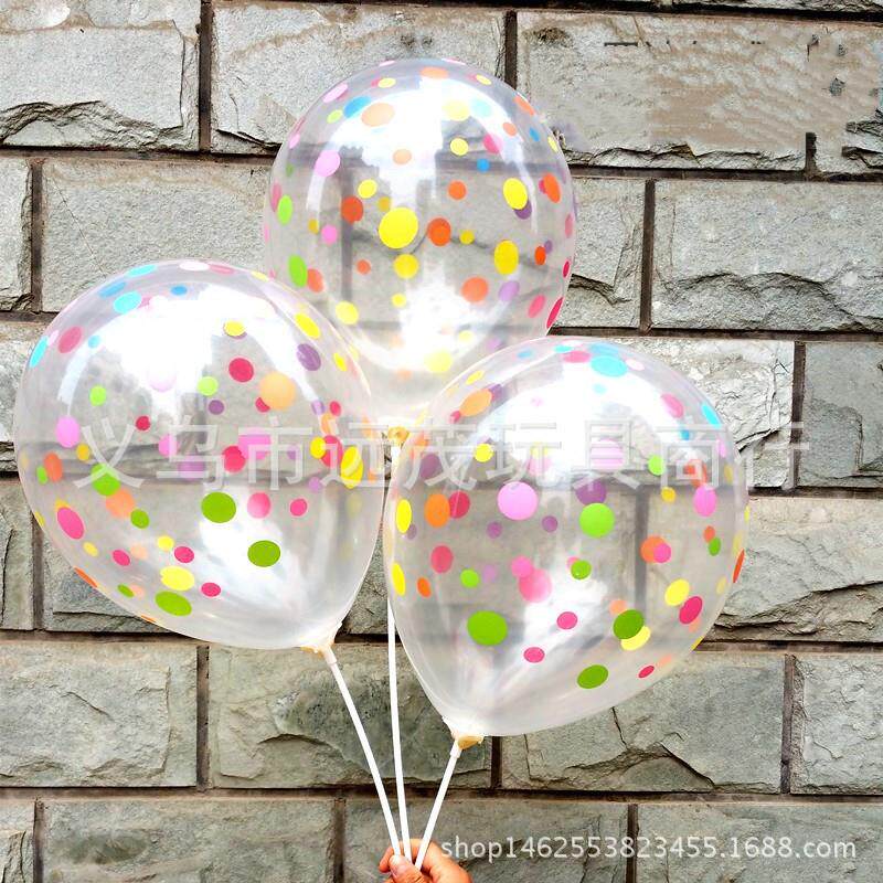 12寸透明彩色圆点波点气球结婚婚房婚庆生日派对布置婚礼装饰
