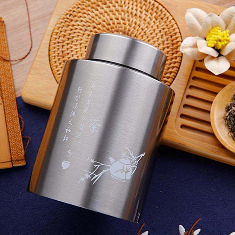 现货金骏眉红茶罐普洱茶包装金属茶叶密封罐防潮储物不锈钢茶叶罐