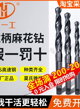 河一工锥柄麻花钻莫氏磁力钻HSS钻床锥钻锥柄钻扁尾钻高速钢钻头