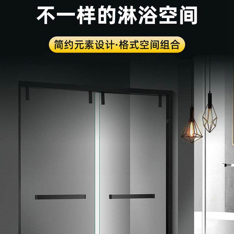一字型移门玻璃淋浴房隔断干湿分离卫浴简约浴屏钢化玻璃