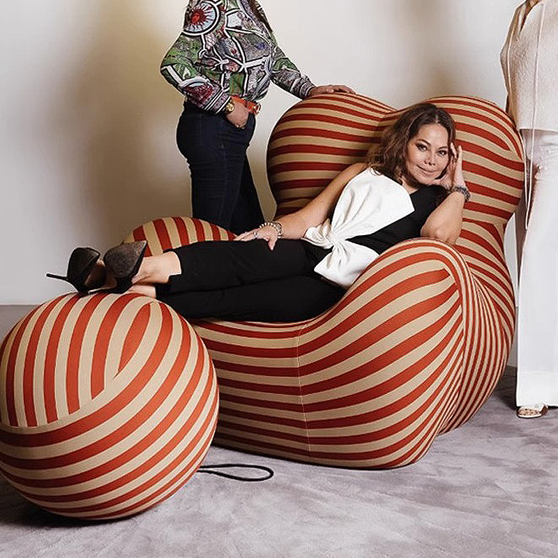 妈妈抱纯色北欧轻奢懒人沙发