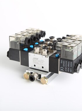 气动阀岛二位五通双头双线圈电磁阀换向阀控制气阀组4V220-08 320
