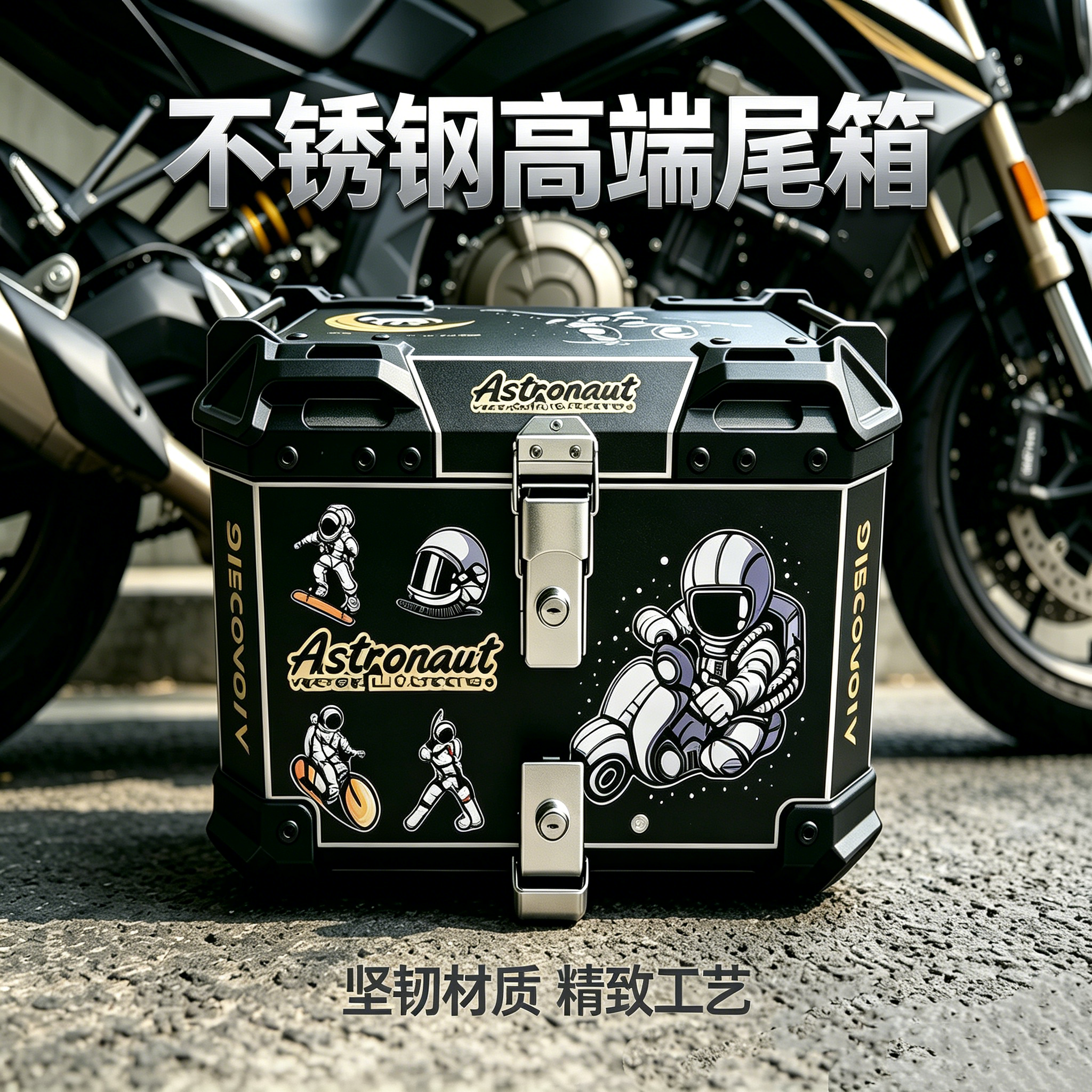 不锈钢摩托车尾箱防水防盗快拆