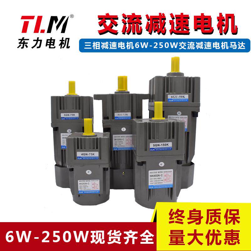 东力齿轮减速电机 220V中小型低速电机 6W-400W减速马达 硬齿面同
