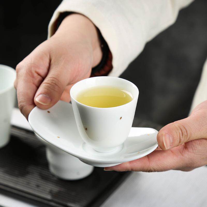 德化白瓷功夫茶具陶瓷杯托元宝杯垫茶道配件茶壶茶杯隔热垫