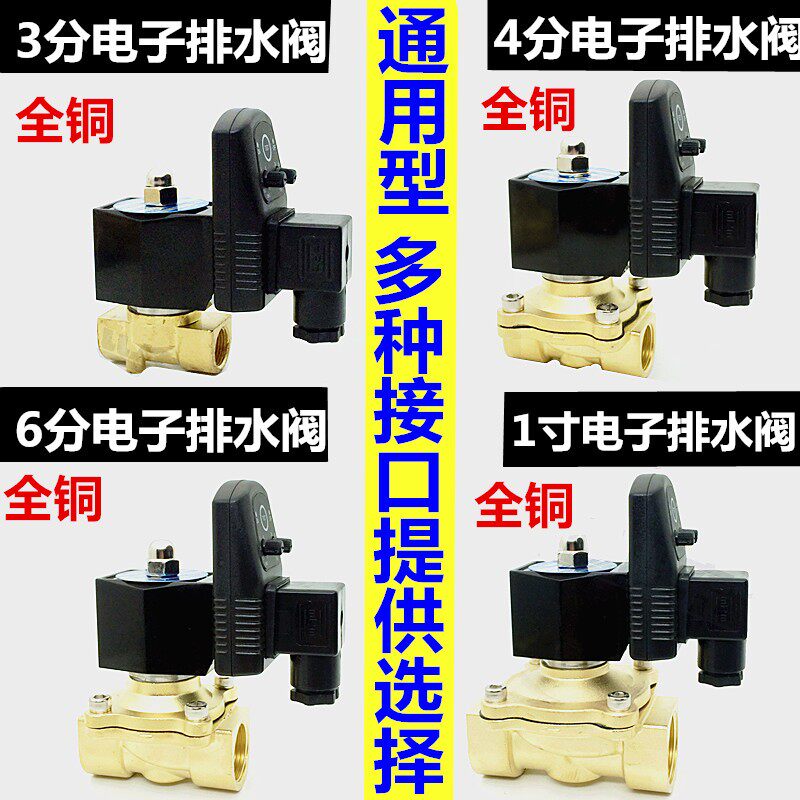 2W160-15电子排水阀 AC220V 4分/6分/1寸储存器空压机定时排水器