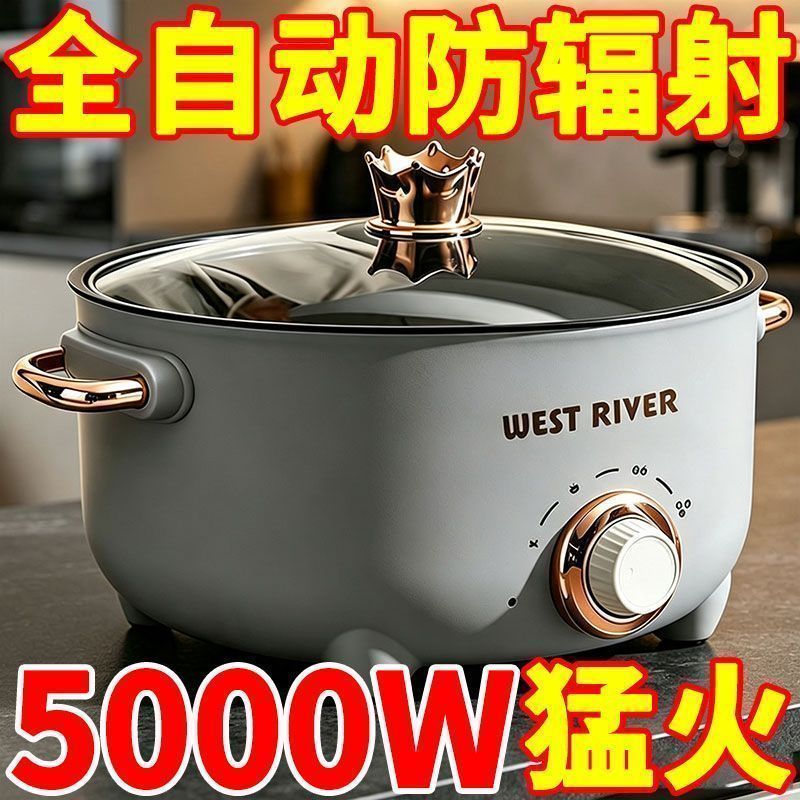 德国电蒸锅电煮锅宿舍学生多功能蒸笼一体家用炒锅电火锅煮饭不沾