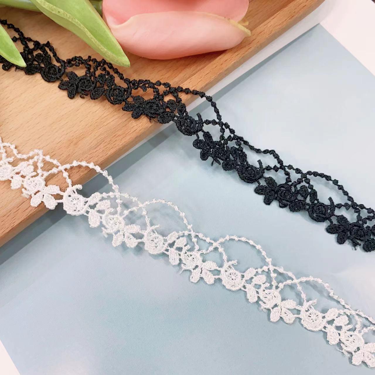 新款蕾丝花边黑色项链DIY手工饰品服装水溶花边家居辅料