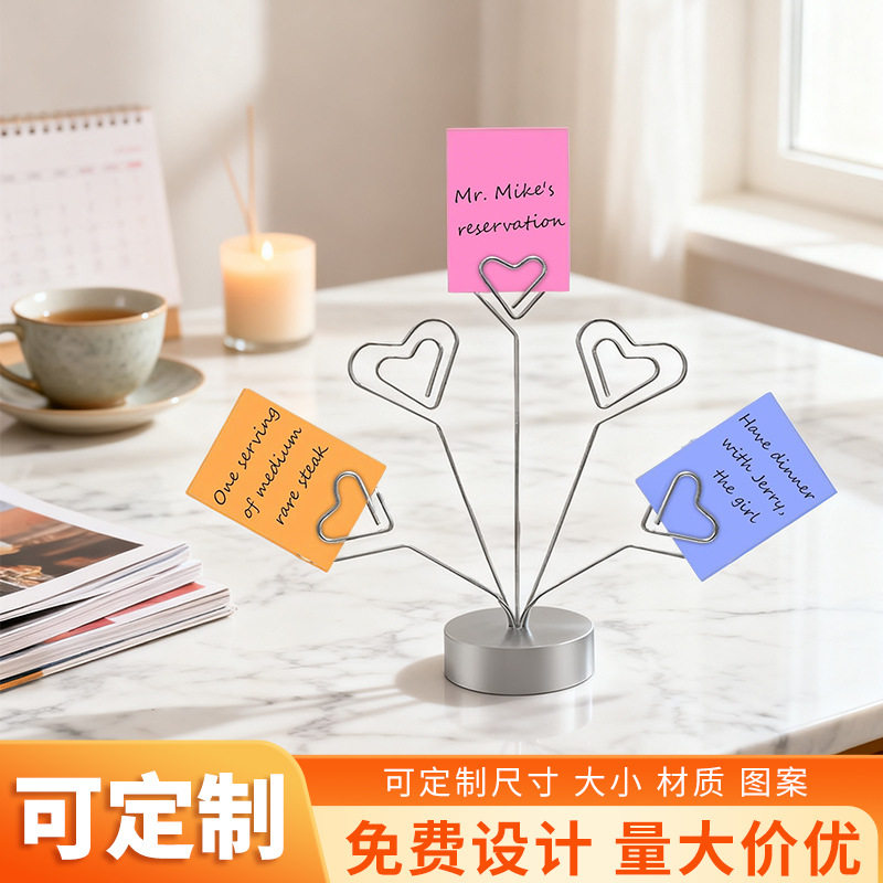 跨境热销木制便签名片夹子工艺品装饰摆件