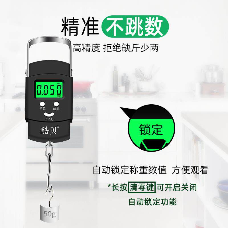 高精准手提电子秤便携式家用小型行李快递挂钩称菜鱼弹簧秤称重器