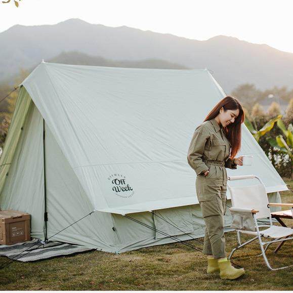 户外复古棉布帐篷豪华露营棉帐加高版小屋MINI HOUSE6.7