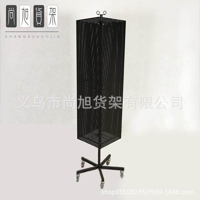 四面黑色铁制洞洞板展示架饰品冰箱贴手机配件旋转式展示架