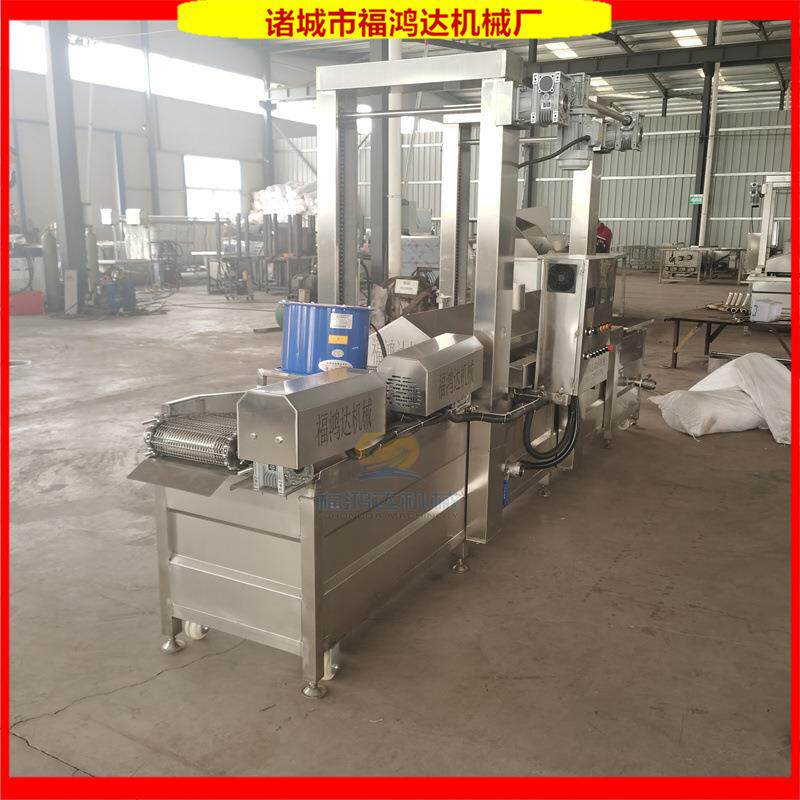 带安全杠的薄脆油炸流水线炸脆皮设备腐竹片全自动油炸锅