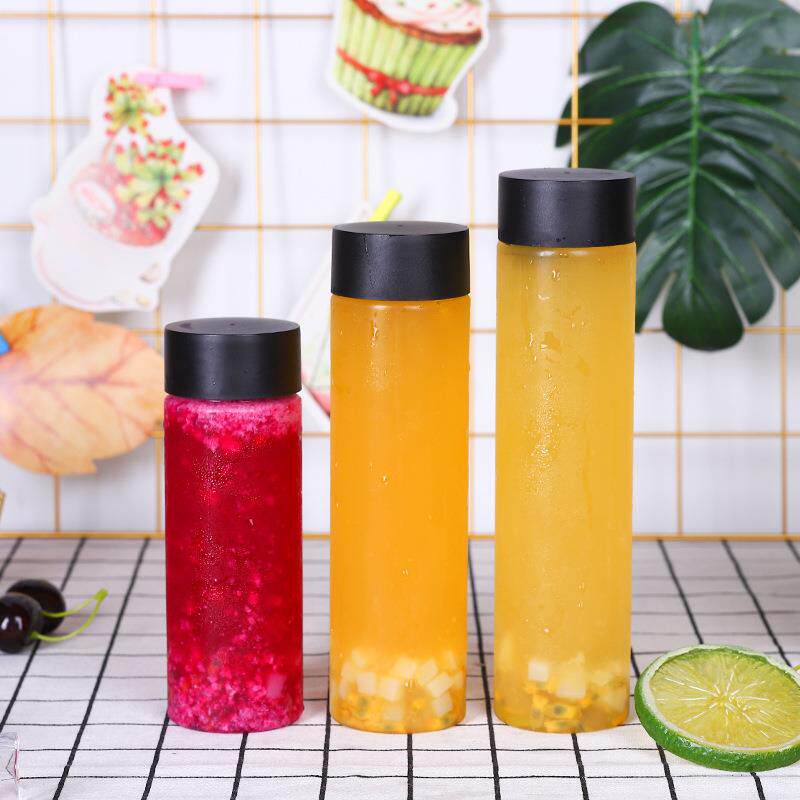 透明塑料瓶500ML掌心杯饮料瓶果汁瓶PET冷泡杯奶茶瓶圆柱瓶奶茶杯