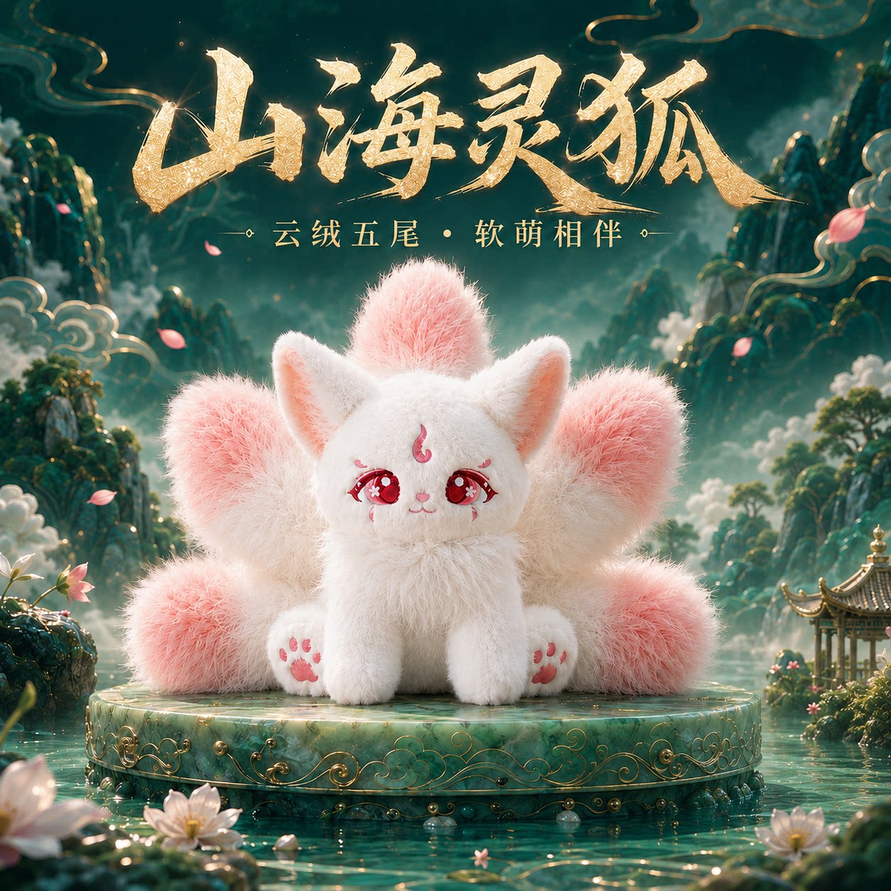 山海经灵狐毛绒公仔生日礼物