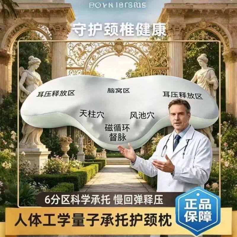 专柜量子承托护颈护颈记忆枕芯一只装成人深睡枕Pro忆棉枕头zmd