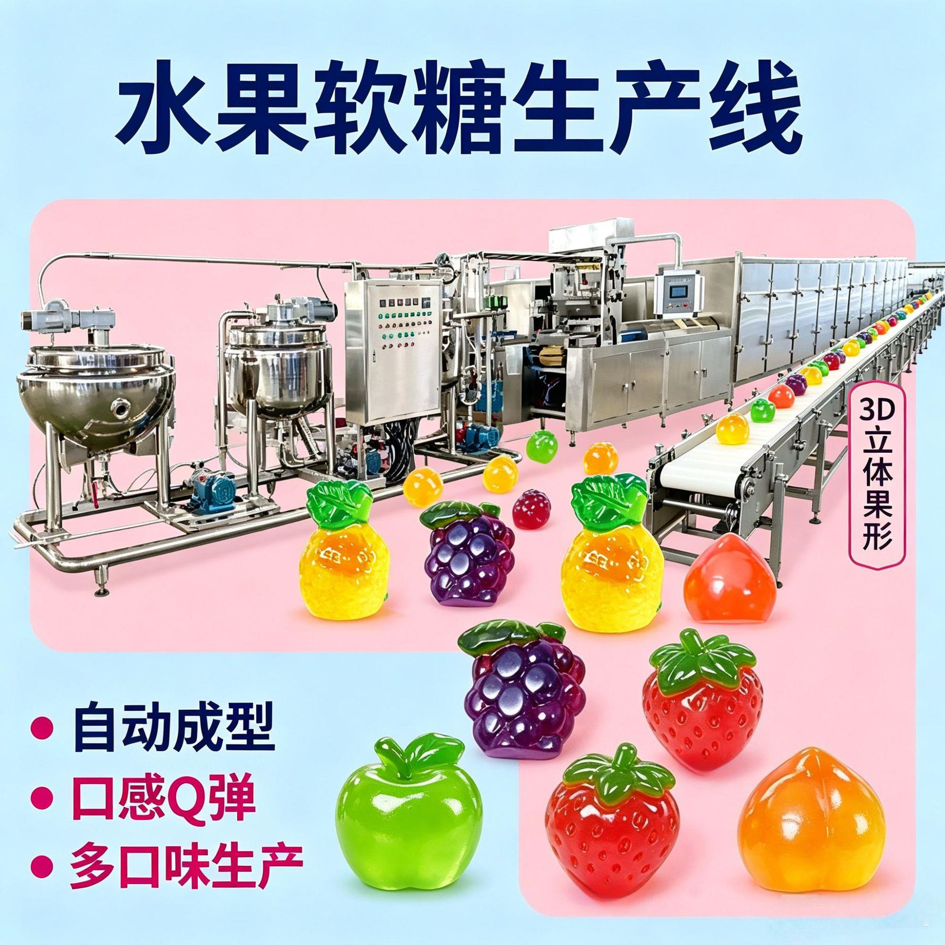 DL立体模具水果糖浇注生产线伺服软糖成型机球形糖果食品加工械