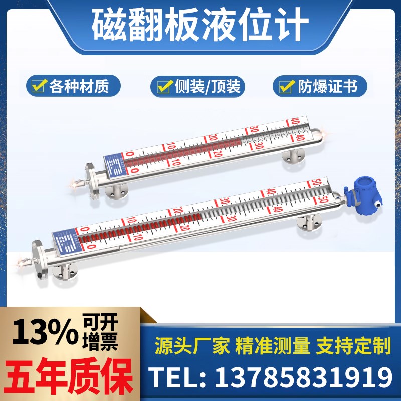 磁翻板液位计带远传浮子磁性开关水箱水位液位计变送器锅炉水位计