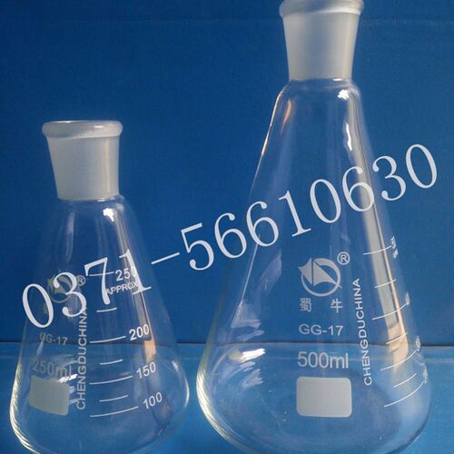 标准口三角烧瓶 磨口玻璃瓶 锥形瓶 高温烧瓶500ML/24#