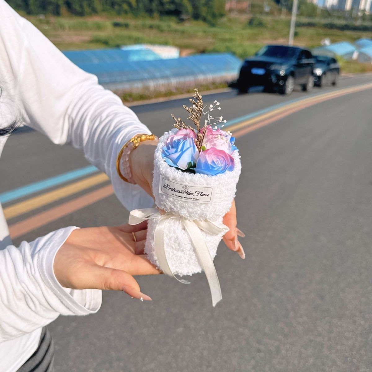 迷你见面玫瑰口袋小香风花香皂