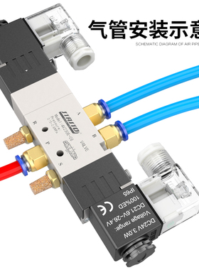 4V130E-06三位五通4V230E-08中泄式4V330E-10气动电磁阀4V430E-15