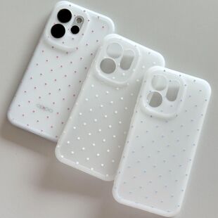 ins风波点适用于iPhone17promax手机壳简约16Pro苹果15/14磨砂半透防摔13/12保护套女款11/X韩版软壳6
