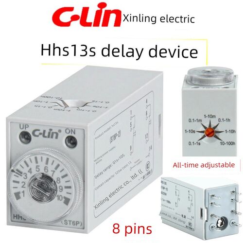 欣灵 HHS13S ST6P-2 0.1s-100h时间继电器H3Y-2 延时开关 8插脚